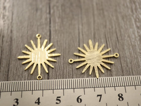 Aurinkoriipus/linkki, 27x23mm, 24K/vaaleakulta, 1kpl