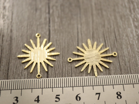 Aurinkoriipus/linkki, 27x23mm, 24K/vaaleakulta, 1kpl