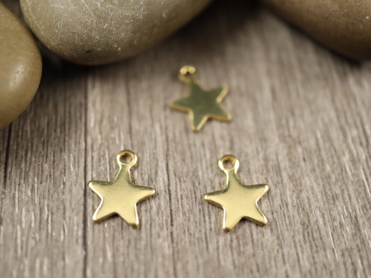 Tähtiriipus, 10x8mm, kulta/ rst, 1kpl