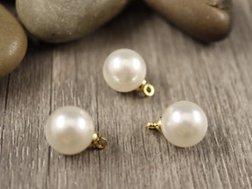 Helmiriipus, 14x10mm, 18K kulta/ valkoinen, 1kpl