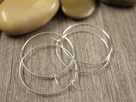 Korvakorurengas, 30x0.7mm, kirkashopea/ rst, 1pari