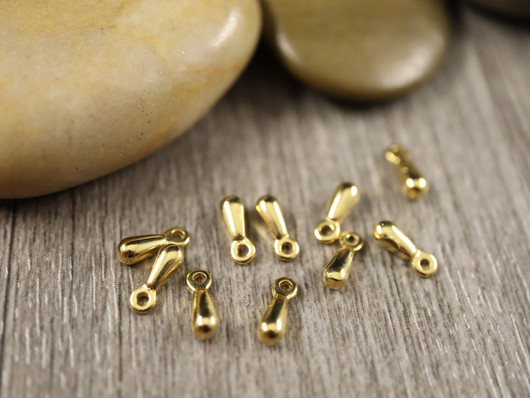 Ketjunpääte pisara, 7.5x2.5mm, kulta/rst, 10kpl