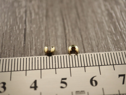 Päällyshelmi, 4mm, 18K/ kulta/ rst, 10kpl