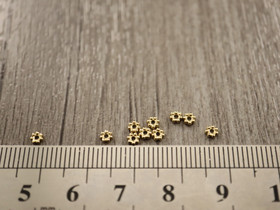  Metallihelmi rondelli, 3mm, 18K/ kulta/ rst, 10kpl