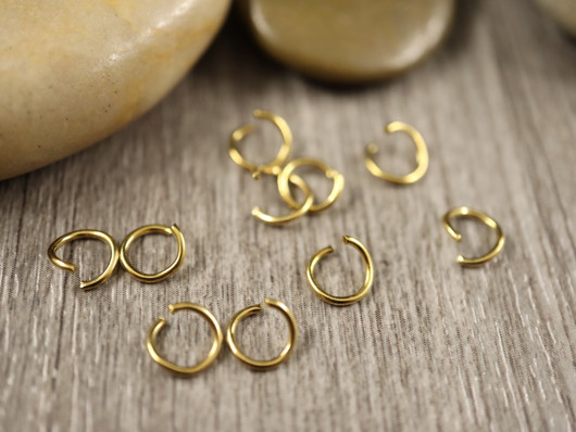 Välirengas, 6x0.8mm, avattava, 18K/ PVD/ kulta/ rst, 10kpl