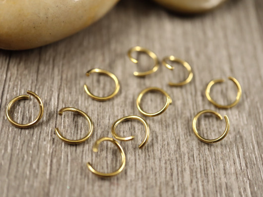 Välirengas, 7x0.8mm, avattava, 18K/ PVD/ kulta/rst, 10kpl