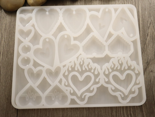 Silikonimuotti sydämet, 122x147x5.5mm, 1kpl