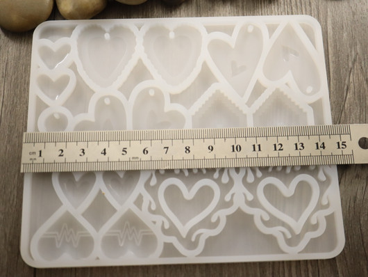 Silikonimuotti sydämet, 122x147x5.5mm, 1kpl