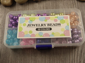 Lasihelmilajitelma särö+helmiäis, 8mm, 10väriä, (n.200kpl) 1kpl