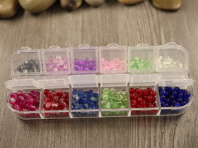 Lasihelmilajitelma särö, 4mm, 12väriä, (n.420kpl) 1kpl