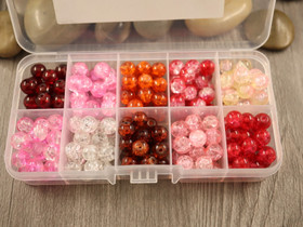 Lasihelmilajitelma, 8mm, 10väriä, (n.200kpl) 1kpl