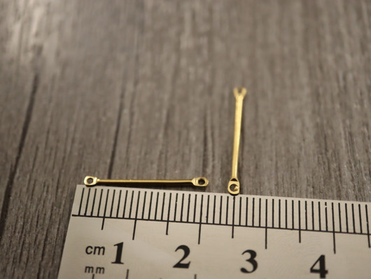 Korulinkit tikku, 20x1mm, 18K/ PVD/ kulta/ rst, 10kpl