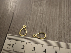 Pisarariipus, 12x7mm, kulta/ rst, 1kpl