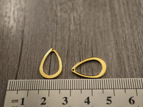 Pisarariipus, 17x11mm, kulta/rst, 1kpl