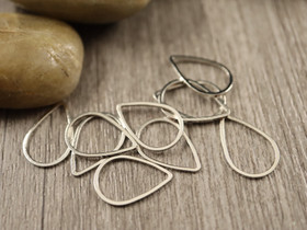 Linkki pisara, 16x11x1mm, umpi, kromi, 10kpl