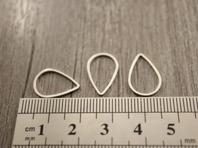 Linkki pisara, 16x11x1mm, umpi, kromi, 10kpl