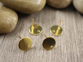 Korvakorutappi ympyrä, 10x12mm, 24K/kulta/rst , 1pari