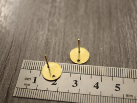 Korvakorutappi ympyrä, 10x12mm, 24K/kulta/rst , 1pari