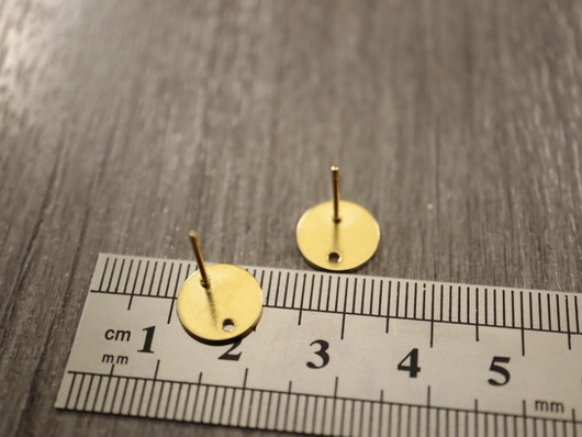 Korvakorutappi ympyrä, 10x12mm, 24K/kulta/rst , 1pari