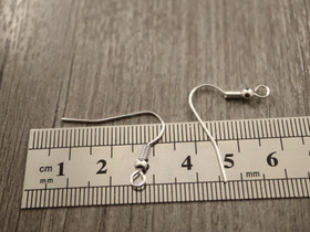  Korvakorukoukku, 25x20mm, 925/ kirkashopea/rst, 10paria