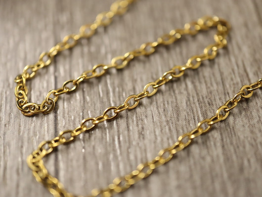 Ankkuriketju, 2x1.5x0.4mm, PVD/ 18K/kulta/ rst, 20m