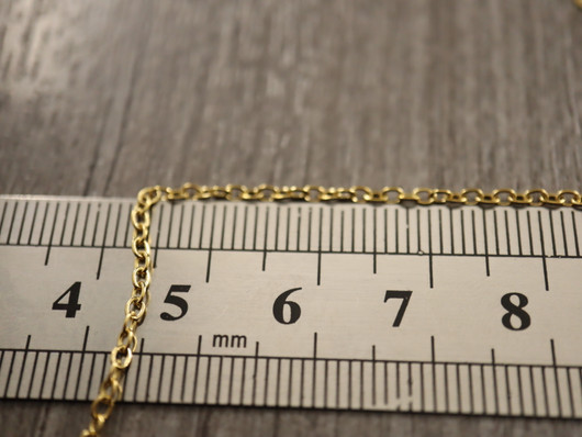 Ankkuriketju, 2x1.5x0.4mm, PVD/ 16K/ kulta/ rst, 1m