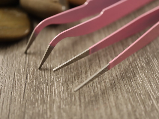 Tarkkuuspinsetti setti, 12cm, vaaleanpunaiset, 1kpl