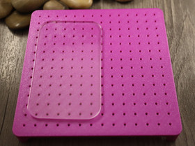 Nappikorvakorupidike+tahmea silikonialusta, 12x12mm, 1kpl