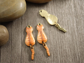 Kissariipus liikkuvalla hännällä, 34x10mm, oranssi, 1kpl