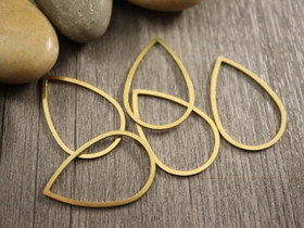 Linkki pisara, 29x19x1mm, 18K/PVD/ kulta/ rst, 1kpl