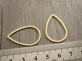 Linkki pisara, 29x19x1mm, 18K/PVD/ kulta/ rst, 1kpl