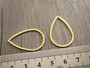 Linkki pisara, 29x19x1mm, 18K/PVD/ kulta/ rst, 1kpl