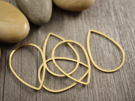 Linkki pisara, 32x22x1mm, 18K/PVD/ kulta/ rst, 1kpl