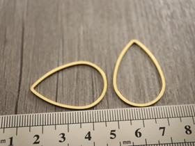 Linkki pisara, 32x22x1mm, 18K/PVD/ kulta/ rst, 1kpl