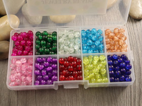 Lasihelmilajitelma särö, 6mm, (n.450kpl) 1kpl