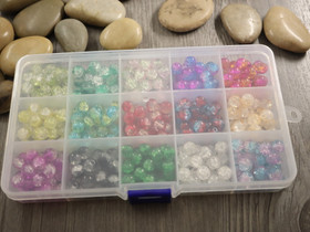 Lasihelmilajitelma särö, 8mm, (n.330kpl) 1kpl