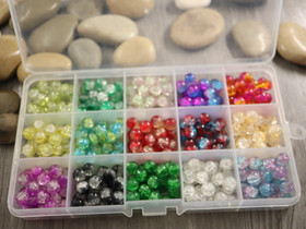 Lasihelmilajitelma särö, 8mm, (n.330kpl) 1kpl