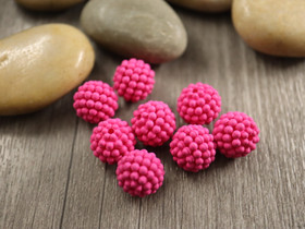 Akryylihelmi vadelma, 12mm, pinkki, 10kpl