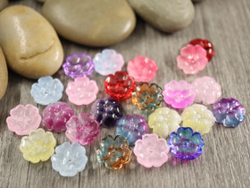 Lasihelmi kukka, 13mm, mix setti, 10kpl