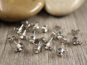 Korvakorutappi lenkillä strassi, 5x16mm, rst, 1pari