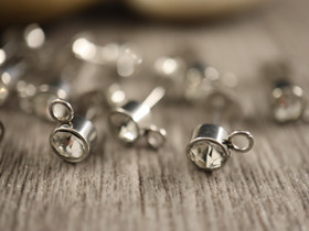 Korvakorutappi lenkillä strassi, 5x16mm, rst, 1pari