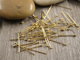 Korupiikki pallopää, 20x0.6mm, 18K/ PVD/ kulta/rst, 50kpl