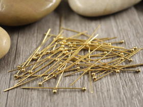 Korupiikki pallopää, 30x0.6mm, 18K/ PVD/ kulta/rst, 50kpl