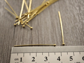 Korupiikki pallopää, 35x0.7mm, 18K/ PVD/ kulta/rst, 50kpl