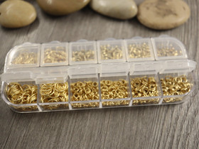 Välirengas lajitelma, 4-8x0.8mm, 18K/ kulta/ rst, n.800kpl