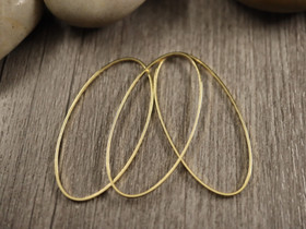 Linkki ovaali, 40x20x1mm, 24K/ vaaleakulta, 1kpl