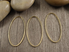 Linkki ovaali, 40x20x1mm, 24K/ vaaleakulta, 1kpl