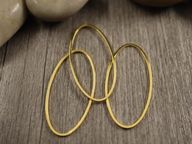 Linkki ovaali, 40x20x1mm, 18K/ kulta, 1kpl