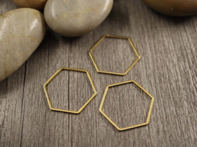Linkki hexagon, 20x22.5x0.8mm, umpi, kulta/ rst, 1kpl