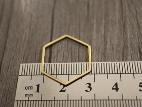 Linkki hexagon, 20x22.5x0.8mm, umpi, kulta/ rst, 1kpl